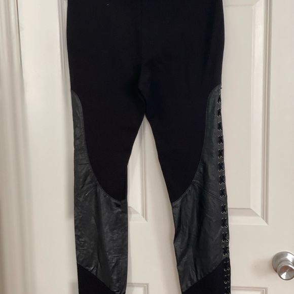 Haute Hippie Lace Up Leather Leggings Size M - Picture 7 of 15